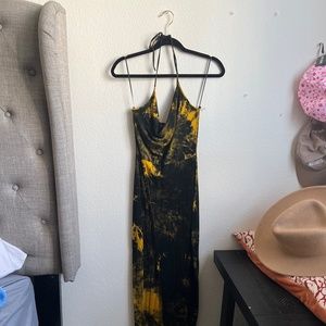 Black and yellow tie dye dress